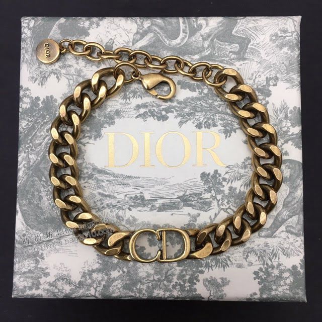 Dior飾品 迪奧經典熱銷款古銅色手鏈  zgd1110
